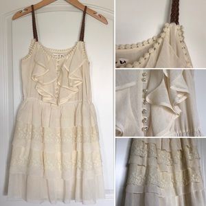 Ruffle Lace Dress With Pearl Bodice Double Zero